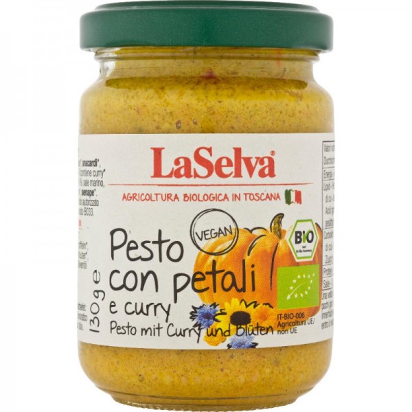 Pesto Kürbis mit Curry und Blüten Bio, 130g - LaSelva