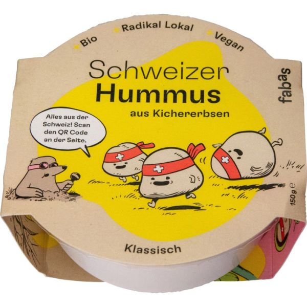 Schweizer Hummus Klassisch Bio, 150g - fabas