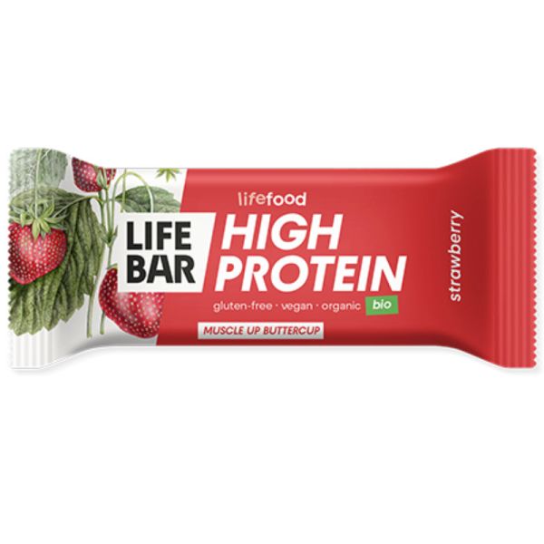 High Protein Strawberry Riegel Bio, 40g - LifeFood