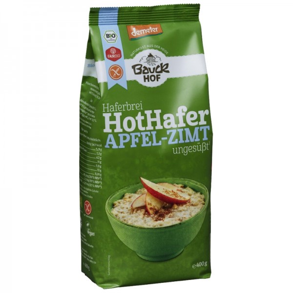 Porridge Hot Hafer Apfel-Zimt Demeter, 400g - Bauckhof