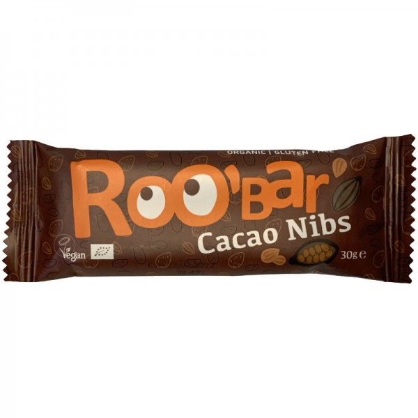 Cacao Nibs Rohkost Riegel Bio, 30g - Roo'Bar