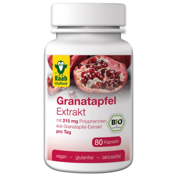 Granatapfel Extrakt mit Polyphenolen Bio, 80 Kapseln - Raab
