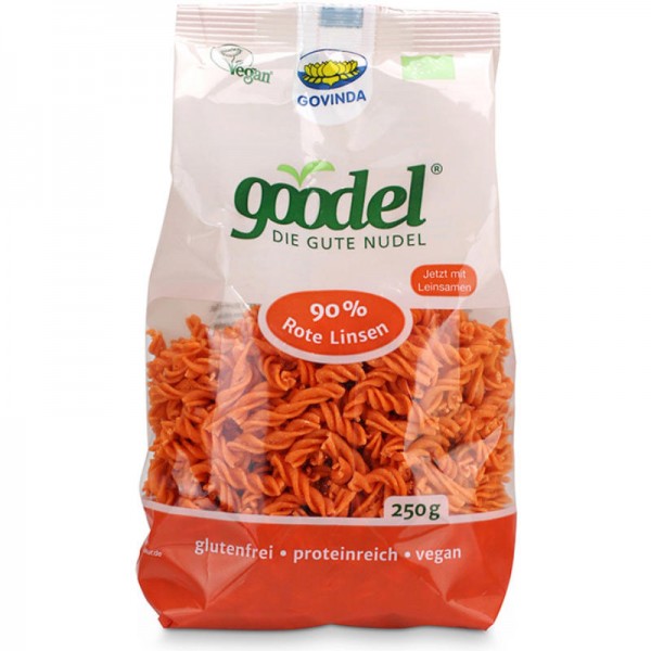 goodel 90% Rote Linsen Fusilli Bio, 250g - Govinda