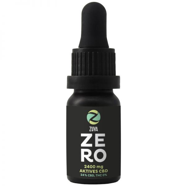 Natural Zero CBD Tropfen 2400mg Aktives CBD 24%, THC 0%, 10ml - Zuya