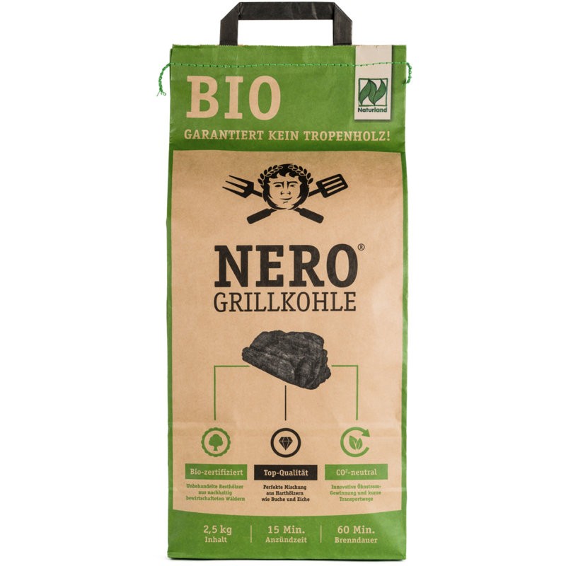 Grillkohle ohne Tropenholz Bio, 2.5kg - Nero