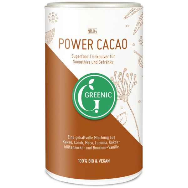 Power Cacao Trinkpulver für Smoothies & Getränke Bio, 175g - Greenic