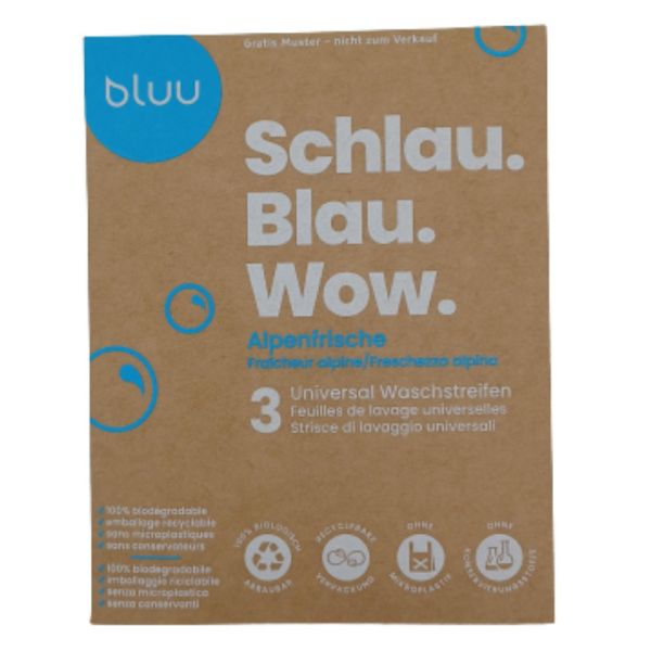 GRATIS Muster: Universal Waschstreifen Alpenfrische, 3 Stück - bluu