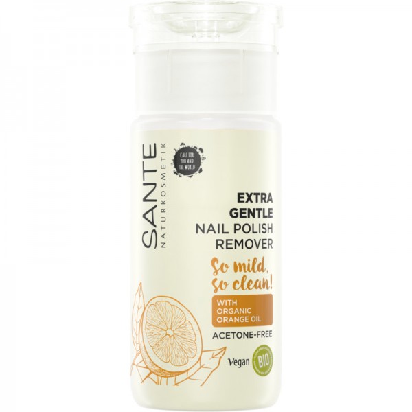 Extra Gentle Nail Polish Remover with organic Orange Oil Acetone-Free, 100ml - Sante