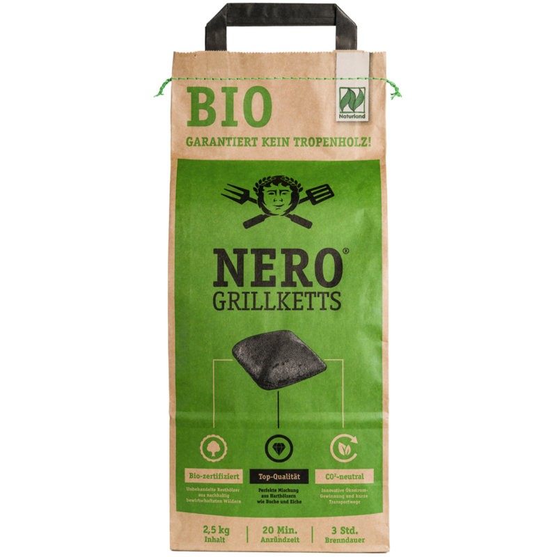 Grillketts ohne Tropenholz Bio, 2.5kg - Nero