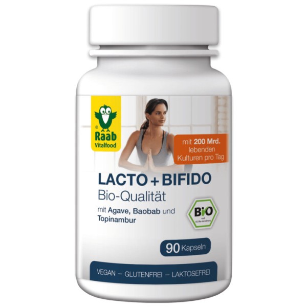 Lacto + Bifido mit Agave, Baobab und Topinambur Bio, 90 Kapseln - Raab