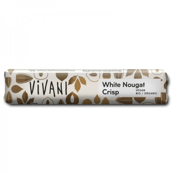 White Nougat Crisp Rice Choc Riegel Bio, 35g - Vivani