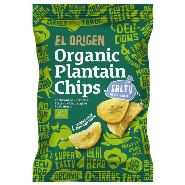 Plantain Chips salty Bio, 80g - El Origen