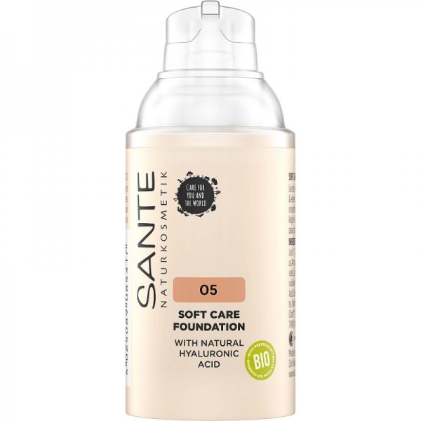 Soft Care Foundation with natural Hyaluronic Acid 05 Cool Beige, 30ml - Sante