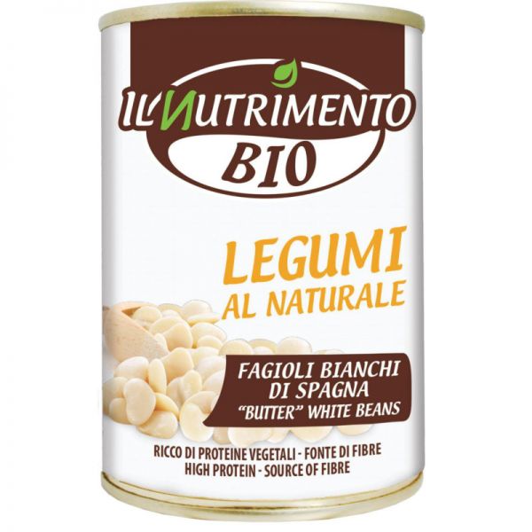 Weisse Bohnen aus Spanien in Wasser Bio, 400g - Il Nutrimento