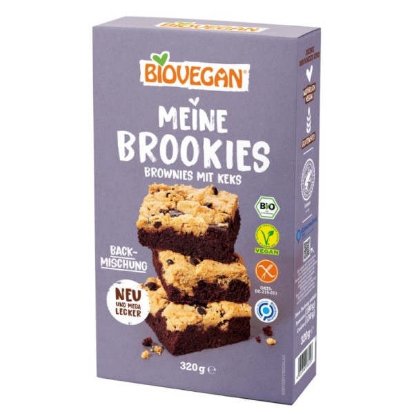 Meine Brookies Brownies mit Keks Backmischung Bio, 320g - Biovegan