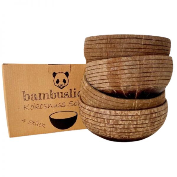 Kokosnuss Schalen Boho, 4 Stück - Bambusliebe