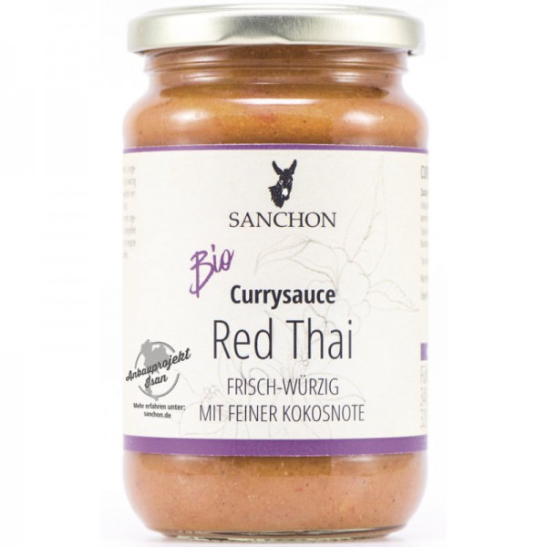 Currysauce Red Thai Bio, 340g - Sanchon