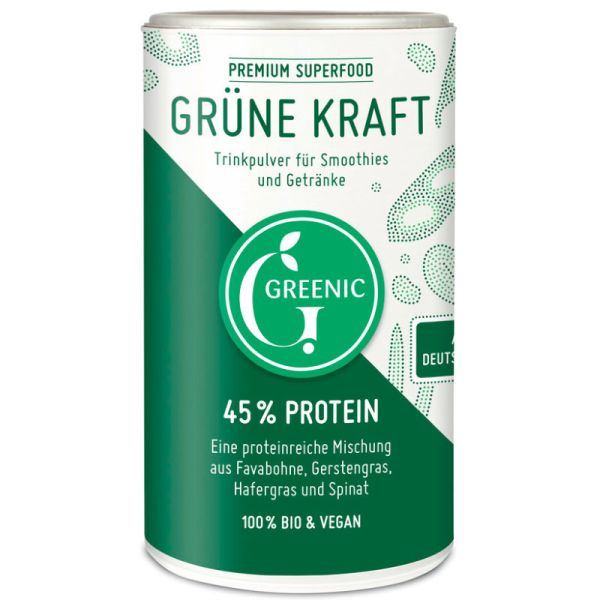 Grüne Kraft Trinkpulver für Smoothies & Getränke Bio, 150g - Greenic