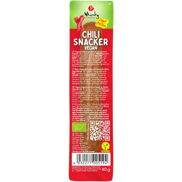 Chili Snacker VEGAN Bio, 40g - Wheaty