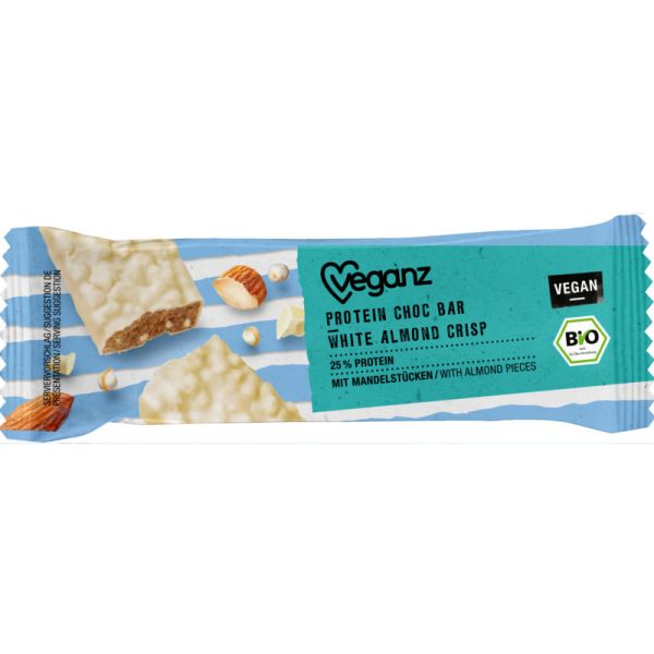 Protein Choc Bar White Almond Crisp Bio, 50g - Veganz