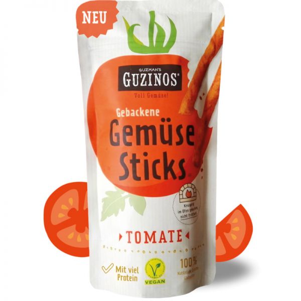 Gebackene Gemüse Sticks Tomate, 45g - Guzman's Guzinos