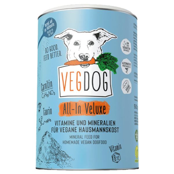 All-In Veluxe Vitamine und Mineralien, 650g - Vegdog