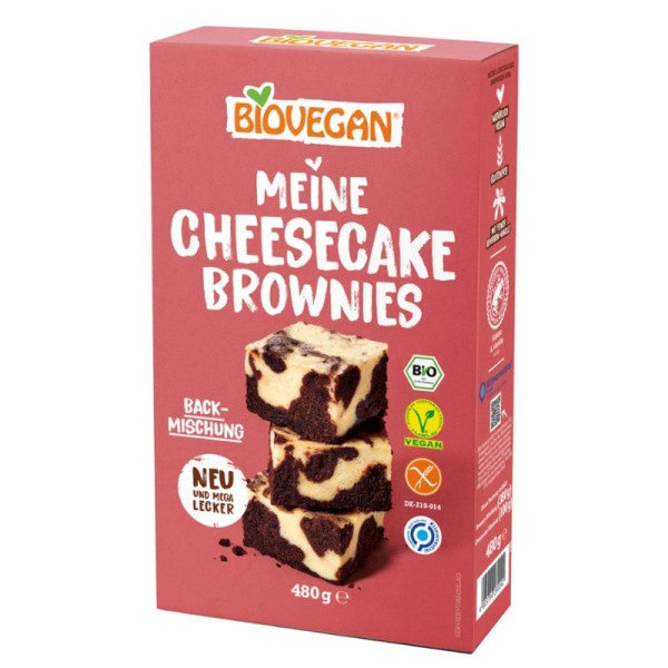 Meine Cheesecake Brownies Backmischung Bio, 480g - Biovegan