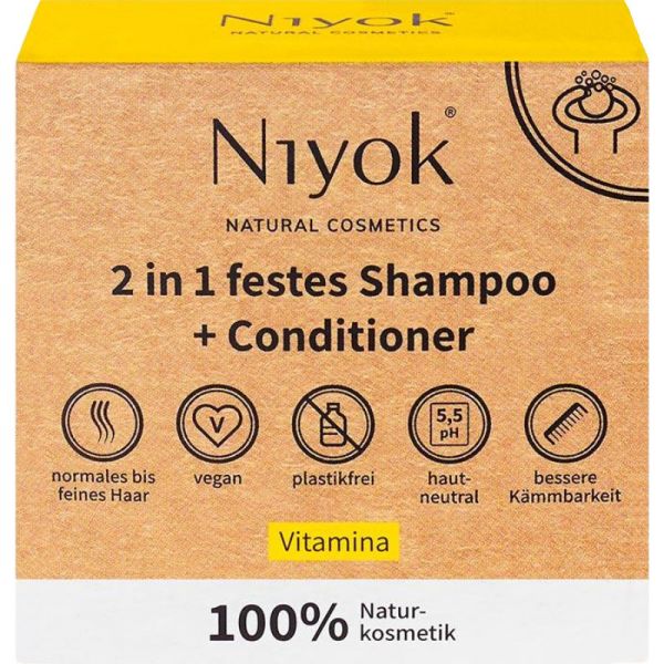 Vitamina 2 in 1 festes Shampoo & Conditioner, 80g - Niyok