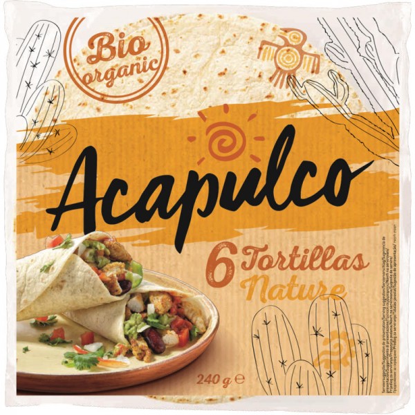 Tortillas 6 Wraps aus Weizen Bio, 240g - Acapulco