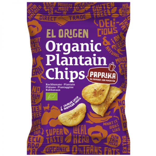 Plantain Chips paprika Bio, 80g - El Origen