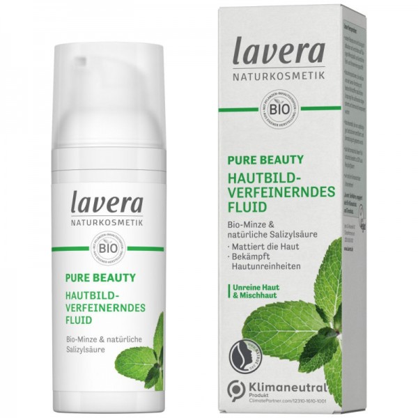 Pure Beauty Hautbildverfeinerndes Fluid für Unreine & Mischhaut, 50ml - Lavera