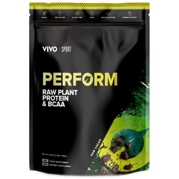Perform Raw Plant Protein & BCAA Raw Cacao, 988g - VIVO