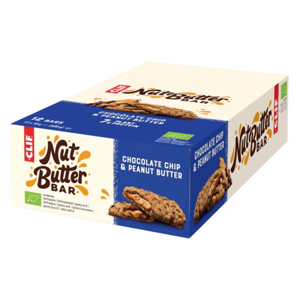 Nut Butter Bar Chocolate Chip & Peanut Butter Bio Box, 12 Stück - Clif Bar