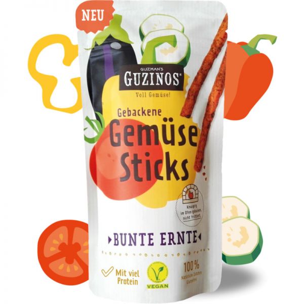 Gebackene Gemüse Sticks bunte Ernte, 45g - Guzman's Guzinos