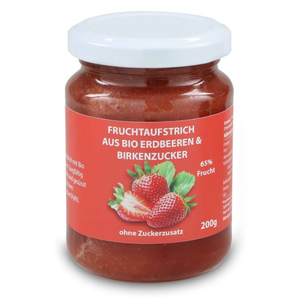 Konfitüre aus Bio-Erdbeeren & Birkenzucker, 210g - Tautona