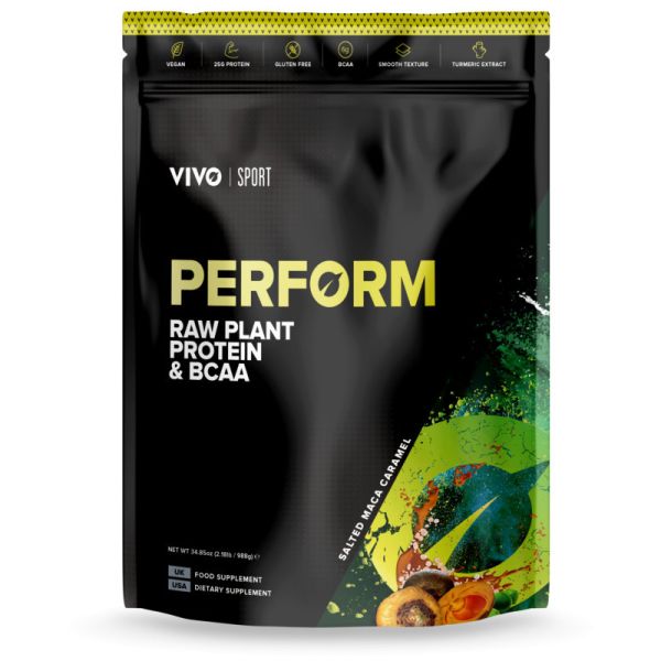 Perform Raw Plant Protein & BCAA Raw Salted Maca Caramel, 988g - VIVO