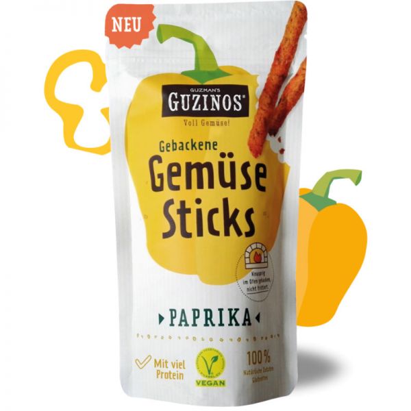 Gebackene Gemüse Sticks Paprika, 45g - Guzman's Guzinos
