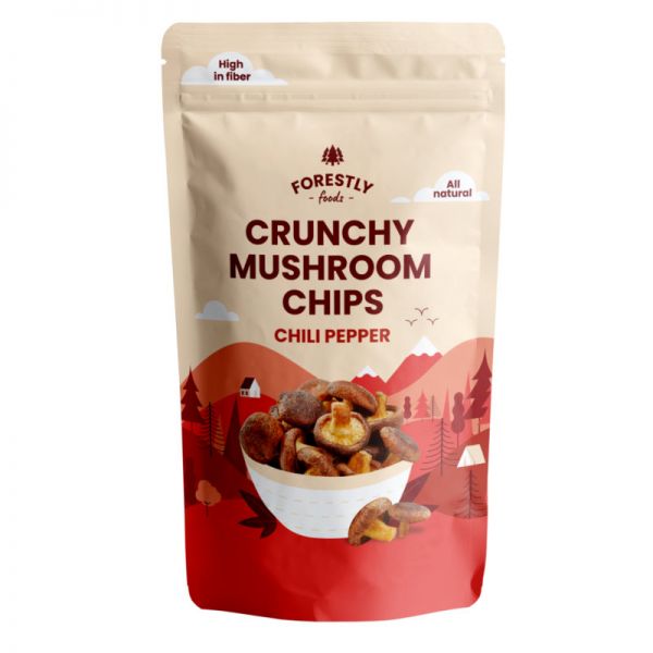 Crunchy Mushroom Chips Chili Pepper, 50g - Forestly Foods