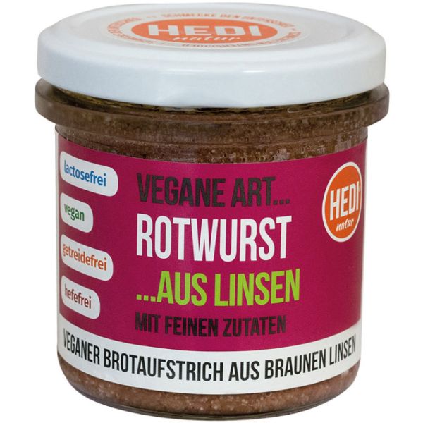 Vegane Art Rotwurst aus Linsen Bio, 140g - HEDI
