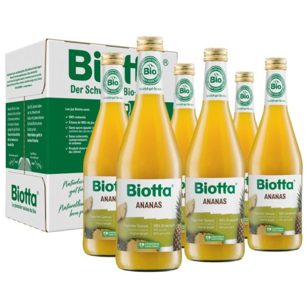 Ananas 100% Direktsaft Bio, 6x 500ml - Biotta