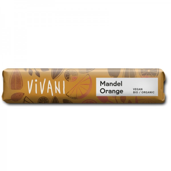 Mandel Orange Rice Choc Riegel Bio, 35g - Vivani