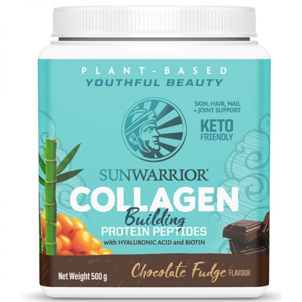 Collagen Building Protein Peptides Chocolate Fudge, 500g - Sunwarrior