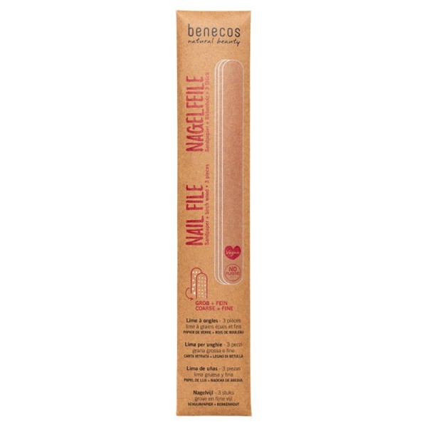 Nagelfeile Sandpapaier + Birkenholz, 3 Produkte - Benecos