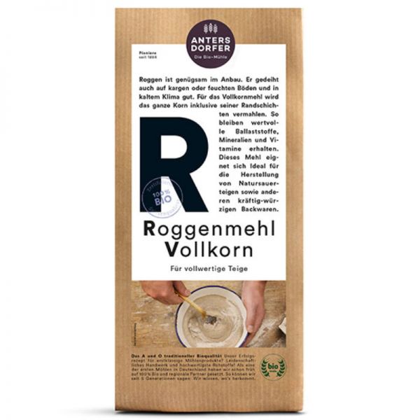 Vollkorn Roggenmehl Bio, 1kg - Antersdorfer