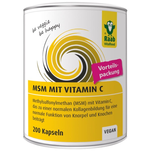 MSM mit Vitamin C, 200 Kapseln - Raab