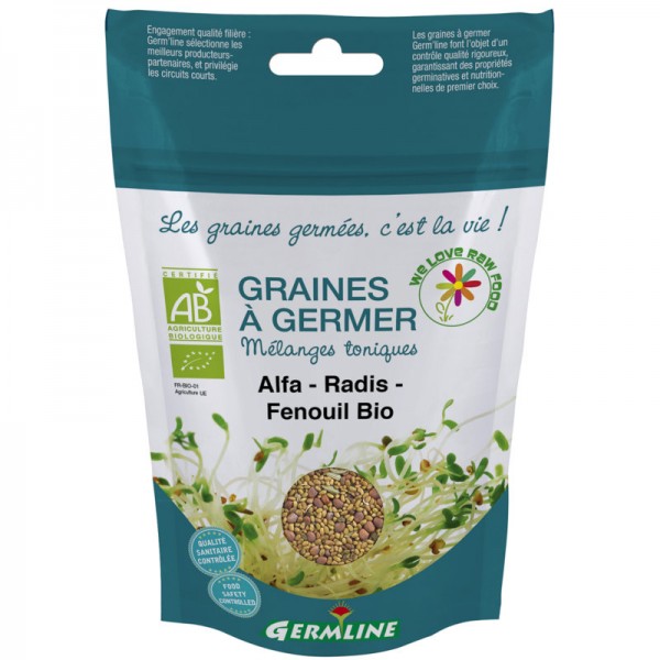 Keimsaat Alfalfa-Rettich-Fenchel Beutel Bio, 150g - Germline