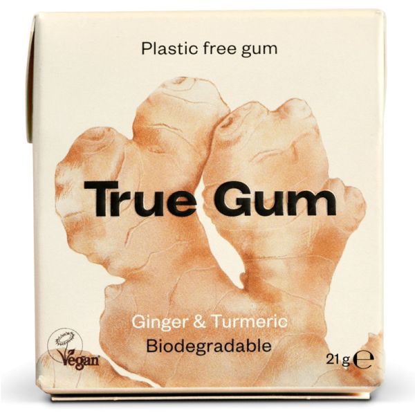 Plastikfreier Ingwer & Kurkuma Kaugummi, 21g - True Gum