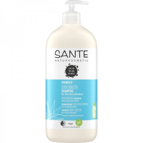 Family Extra Sensitiv Shampoo Bio-Aloe Vera & Bisabolol, 950ml - Sante