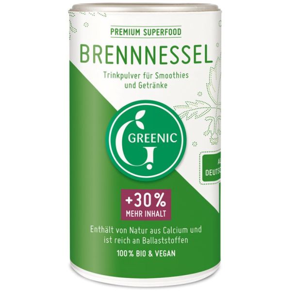 Brennnessel Superfood Trinkpulver für Smoothies & Getränke Bio, 130g - Greenic