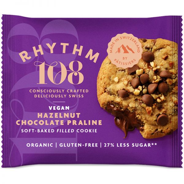 Vegan Hazelnut Chocolate Praline Soft-Baked Filled Cookie Bio, 50g - Rhythm 108